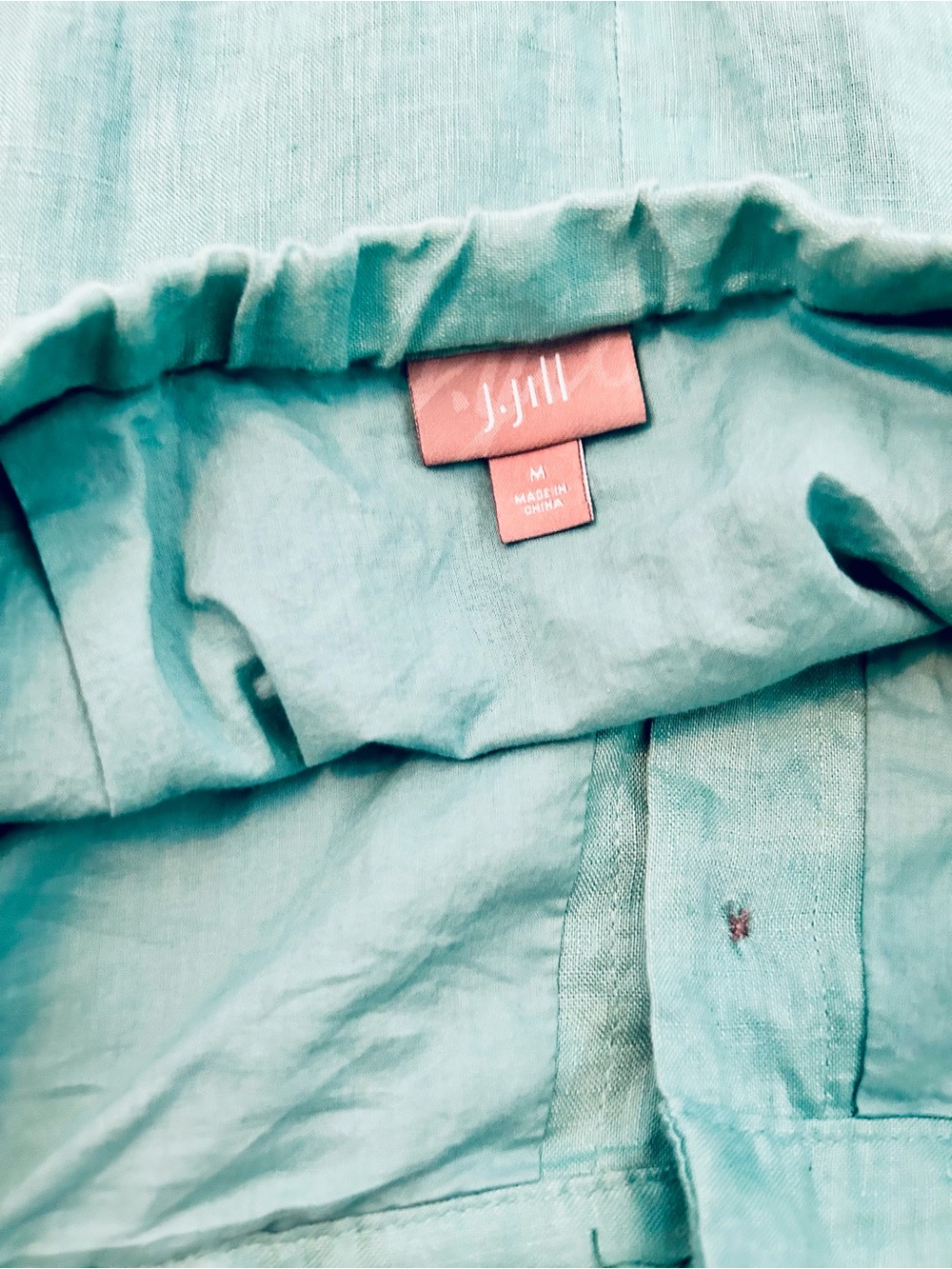 J Jill Linen Turquoise Button-Front A-Line Maxi Skirt Lined Medium - Picture 5 of 8